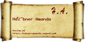 Hübner Amanda névjegykártya